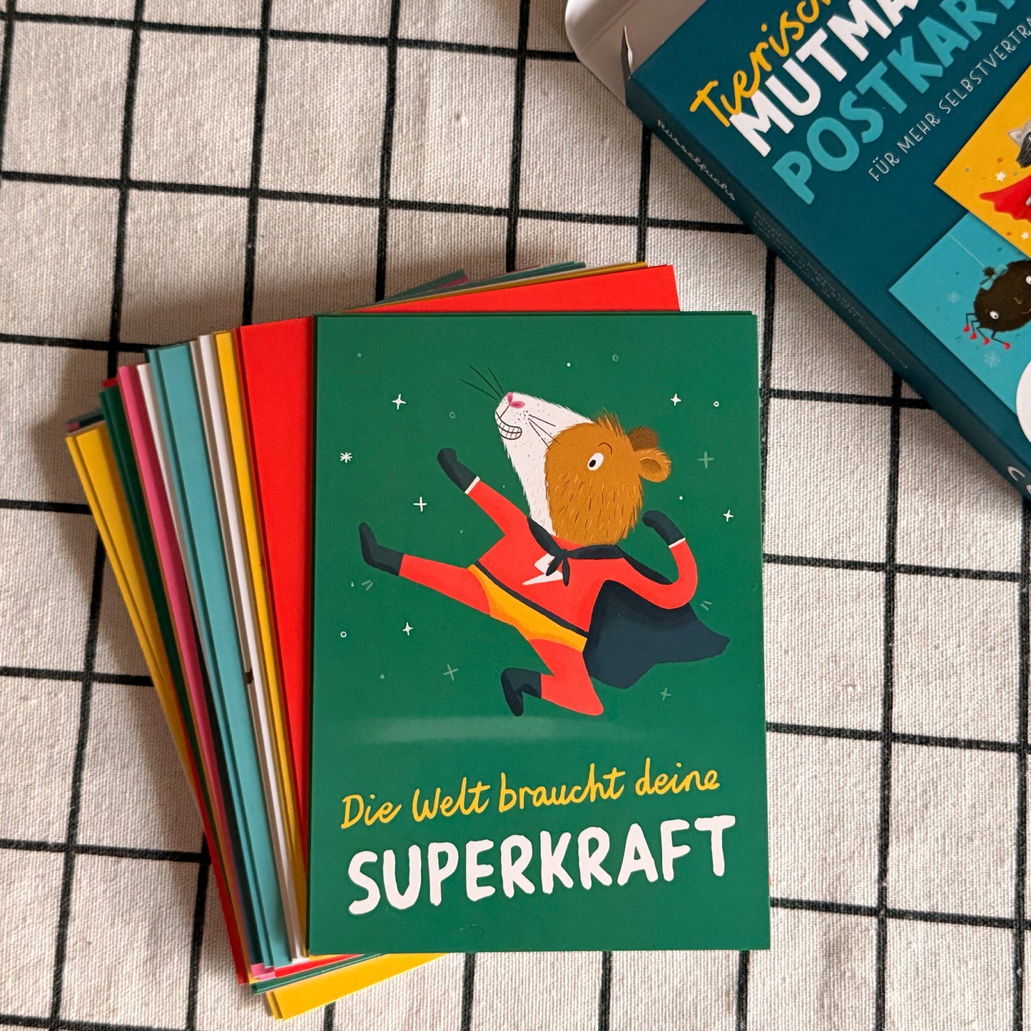 Tierische Mutmacher-Postkarten | 30er-Set | 15 Motive, jedes Motiv doppelt