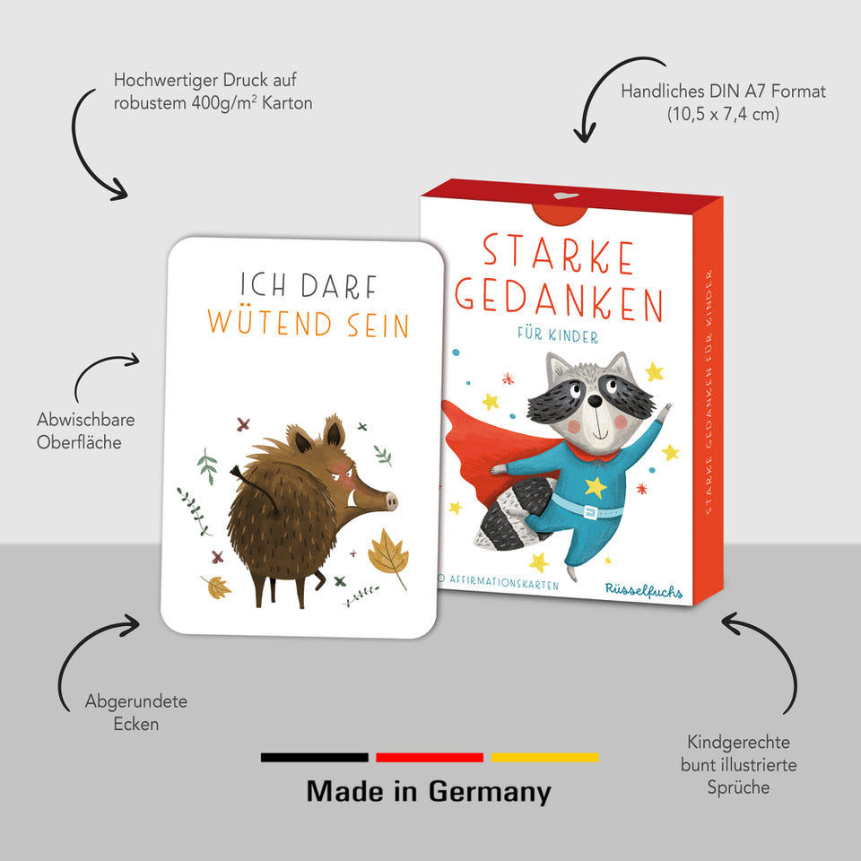 Affirmationskarten für Kinder "Starke Gedanken"