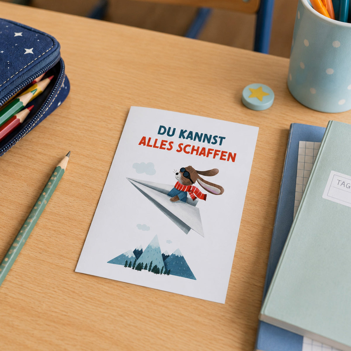 Mutmacher Postkarte Du Kannst alles schaffen Starke Mutmacher von Rüsselfuchs