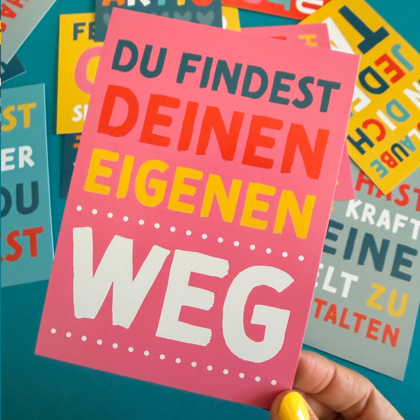 Mutmacher-Postkarten BUNT | 30er-Set | 15 Motive, jedes Motiv doppelt