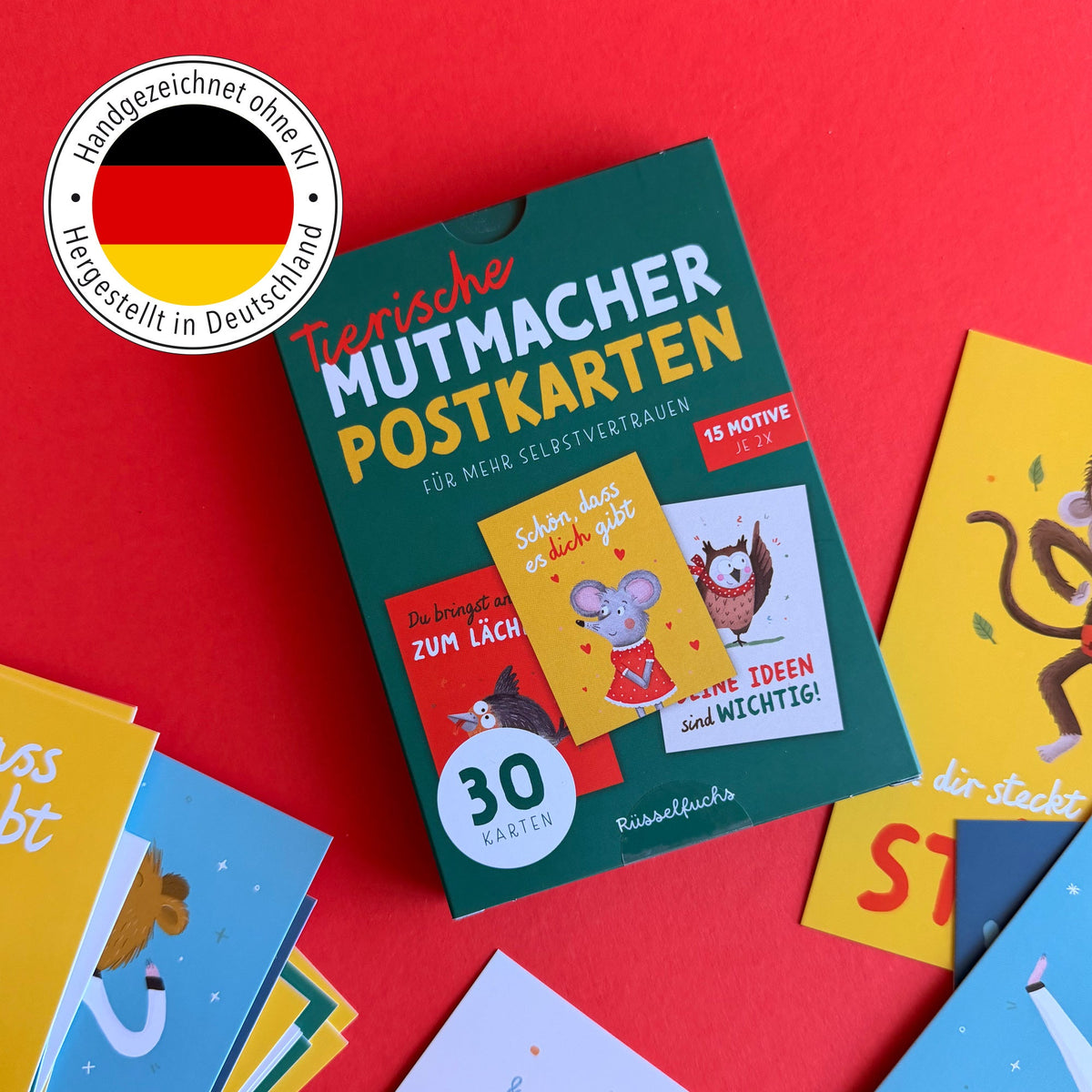 rüsselfuchs tierische mutmacher postkarten handgezeichnet 