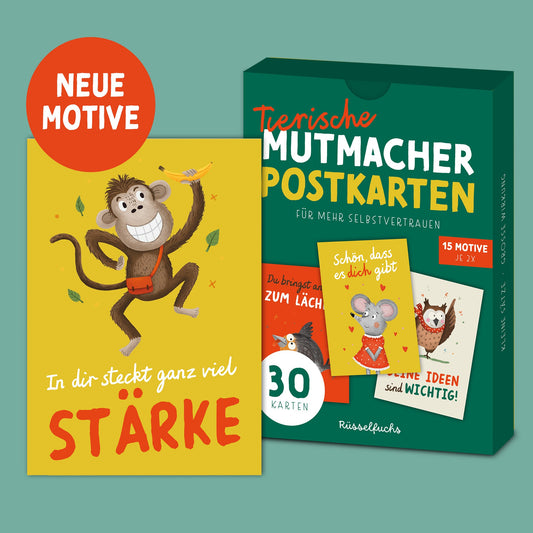 Tierische Mutmacher Postkarten Rüsselfuchs In dir steckt ganz viel Stärke