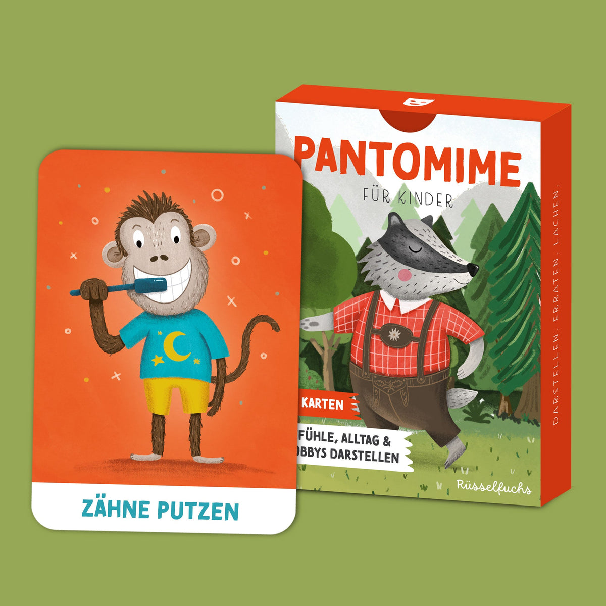 Pantomimekarten für Kinder – Kartenset von Rüsselfuchs