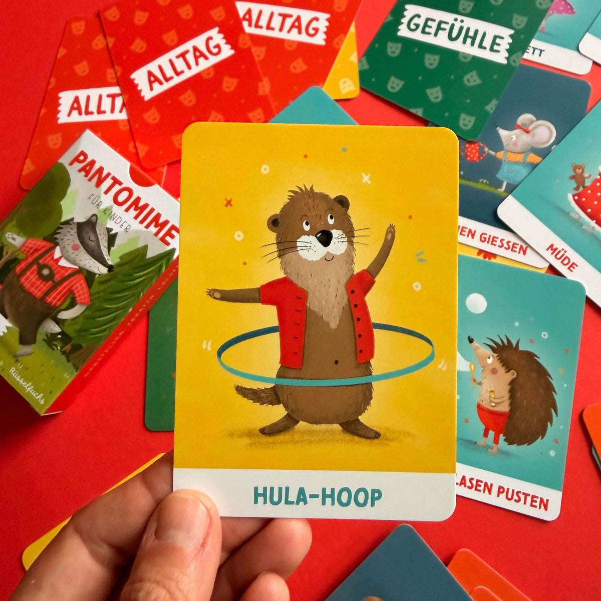 Pantomimekarten für Kinder – Hula-Hoop Spielkarte und Kartenset von Rüsselfuchs