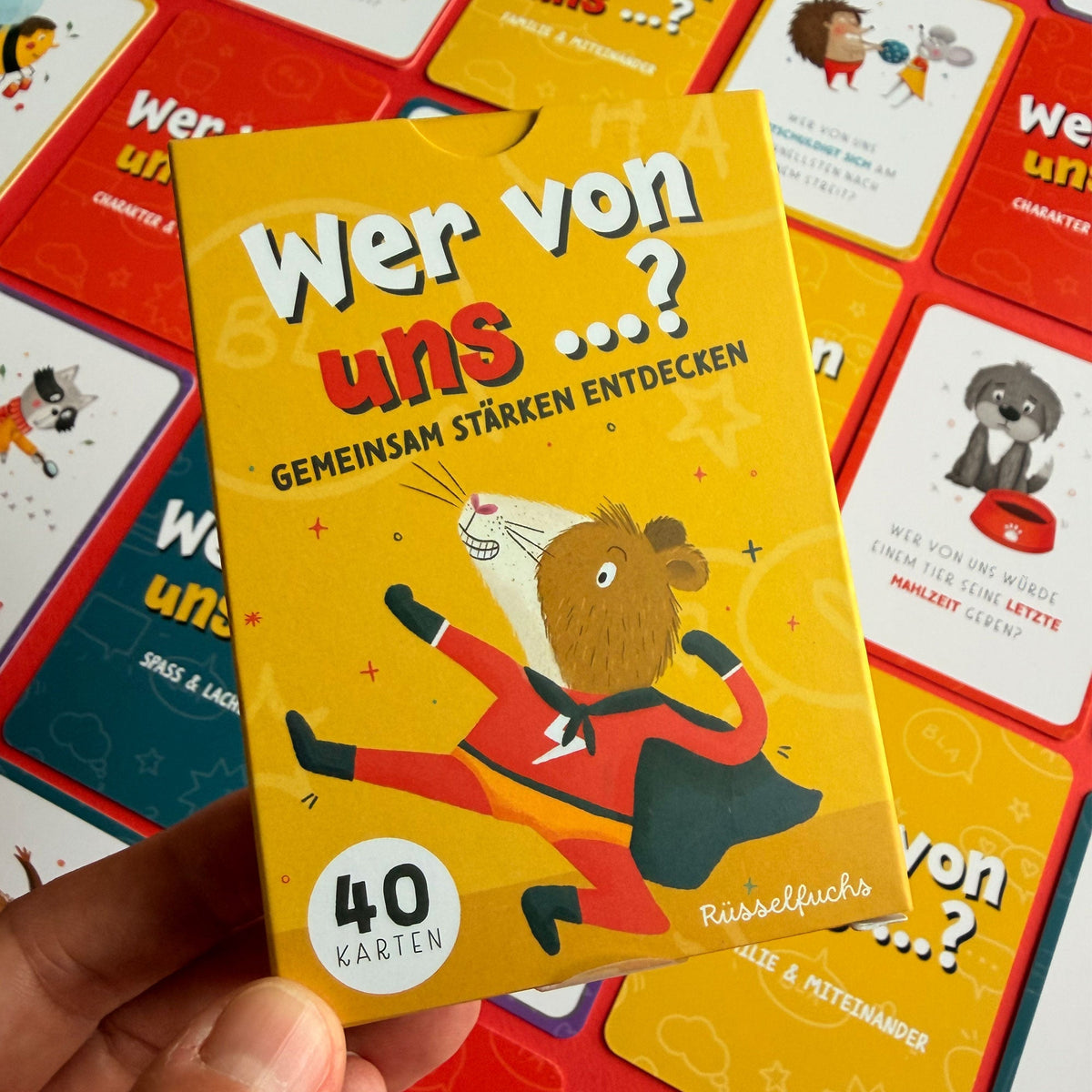 Wer von uns? Kartenspiel für Kinder – gemeinsam Stärken entdecken mit 40 liebevoll illustrierten Karten